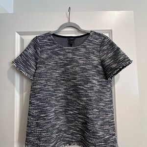 Ann Taylor Black and White Textured Top